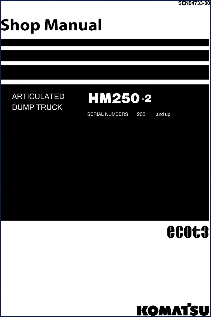 Komatsu HM250-2 Workshop Manual cover – 338 pages factory PDF