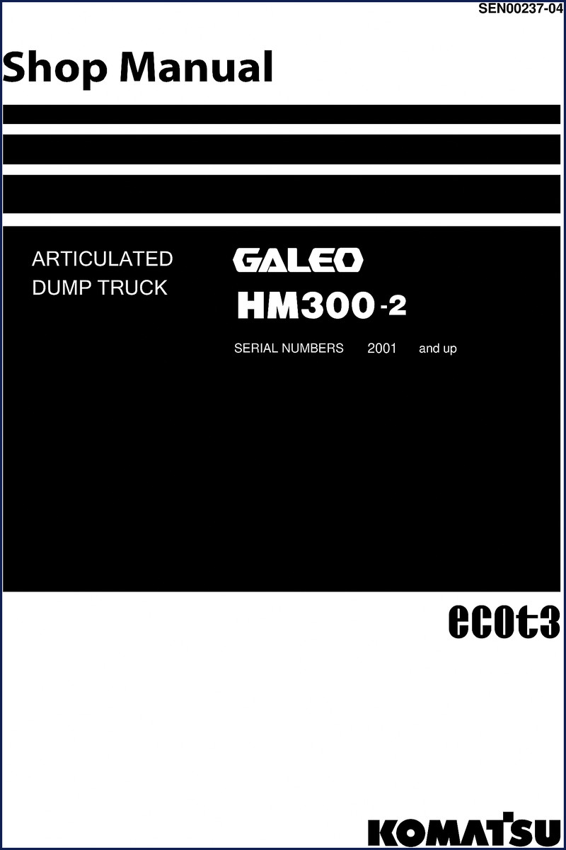 Komatsu HM300-2 Workshop Manual cover - 1298 pages factory service manual