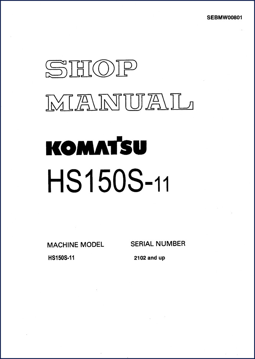 Komatsu HS150S-11 Service Manual 589-page factory shop manual cover