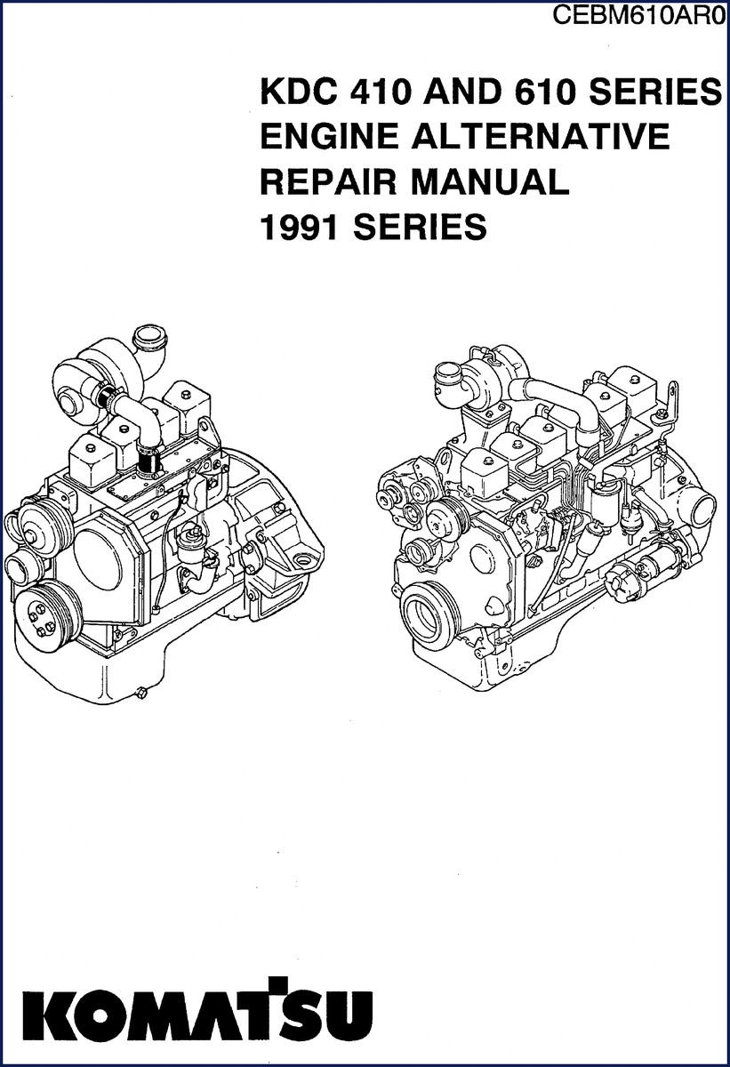 Komatsu KDC 410 engine repair manual cover 1991 OEM factory document