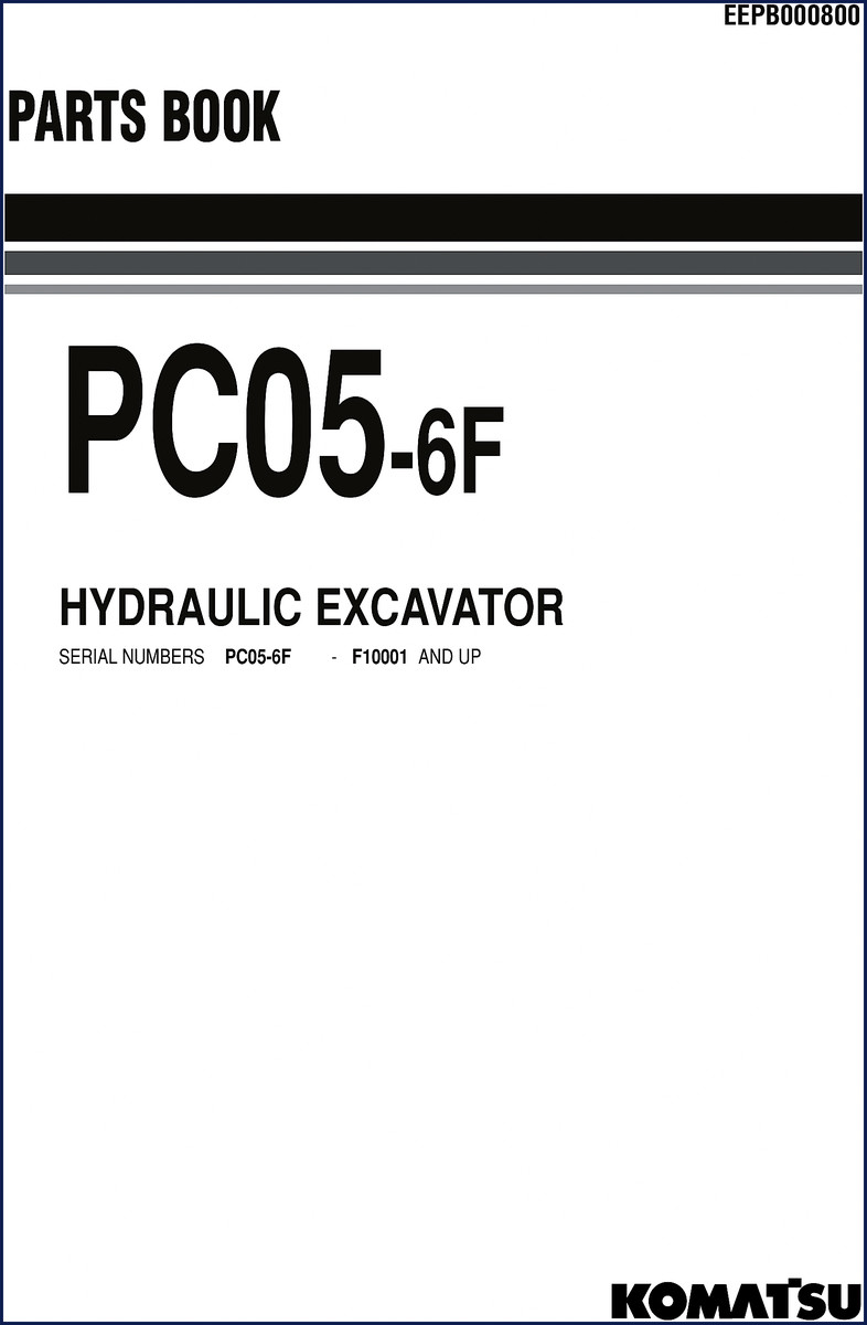 Komatsu PC05-6F Parts Catalog cover - 157 pages OEM for hydraulic excavator