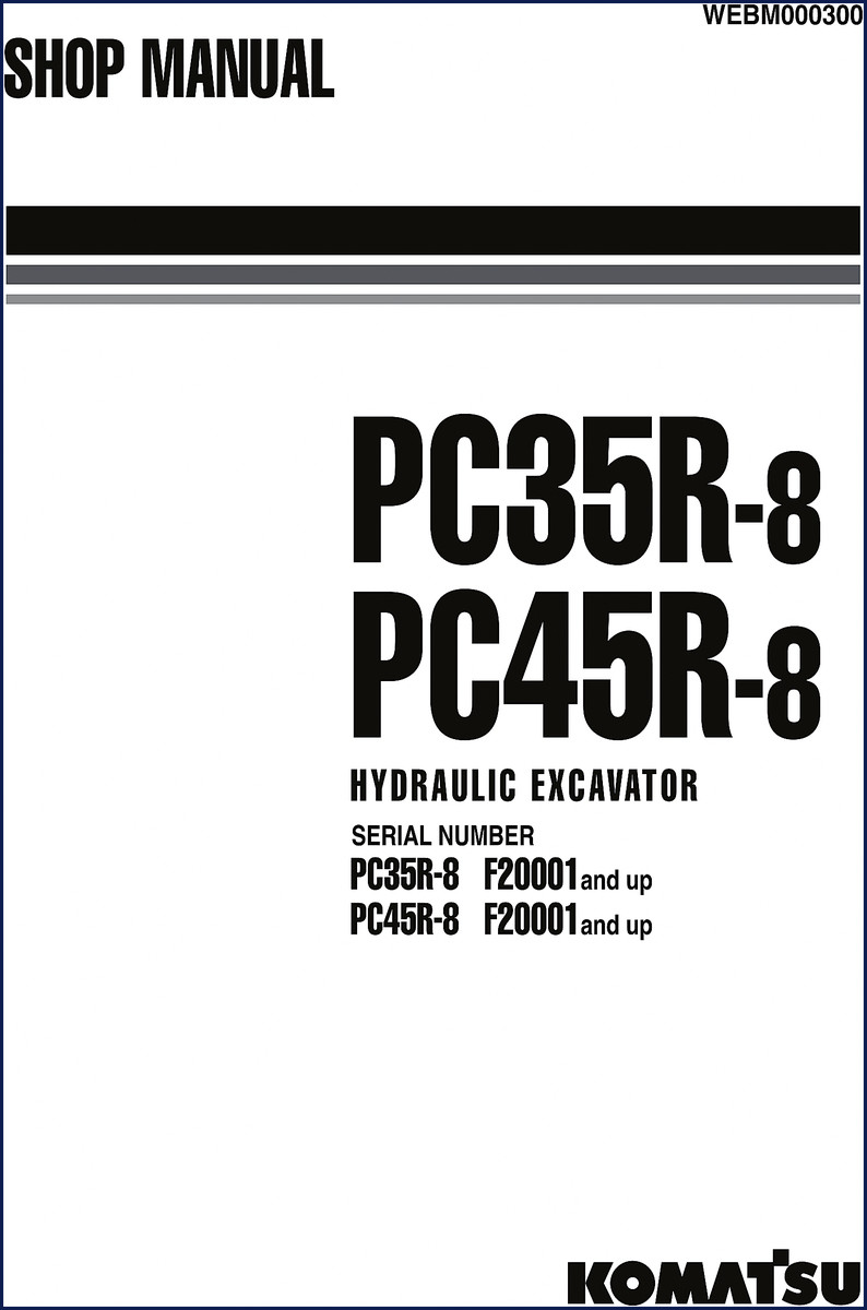 Komatsu PC35R-8 PC45R-8 factory workshop manual cover – 278-page OEM document