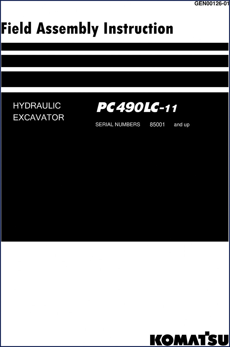 Komatsu PC490LC-11 Installation Manual cover - 134-page OEM field assembly instruction