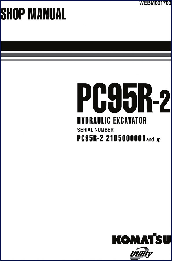 Komatsu PC95R-2 hydraulic excavator shop manual cover page