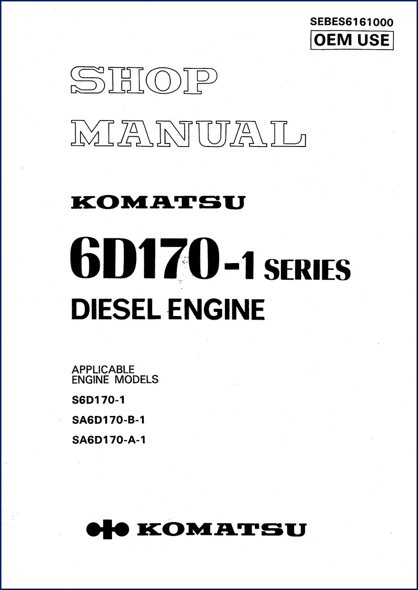 Komatsu 6D170-1 series diesel engine workshop manual cover