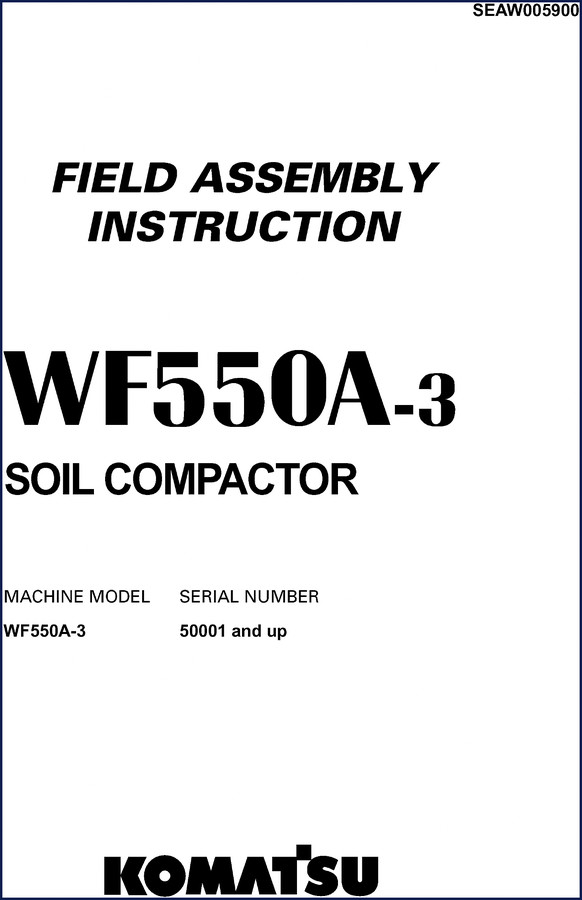 Komatsu WF550A-3 Workshop Manual cover – 530-page OEM service manual