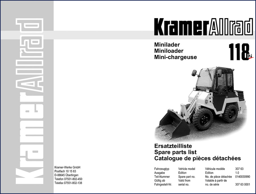 Kramer 118 Parts Catalog – OEM spare parts list 124 pages