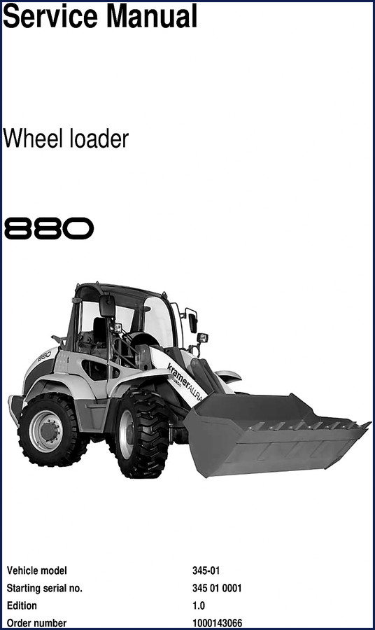 Kramer 880 wheel loader service manual 2005 251 pages cover