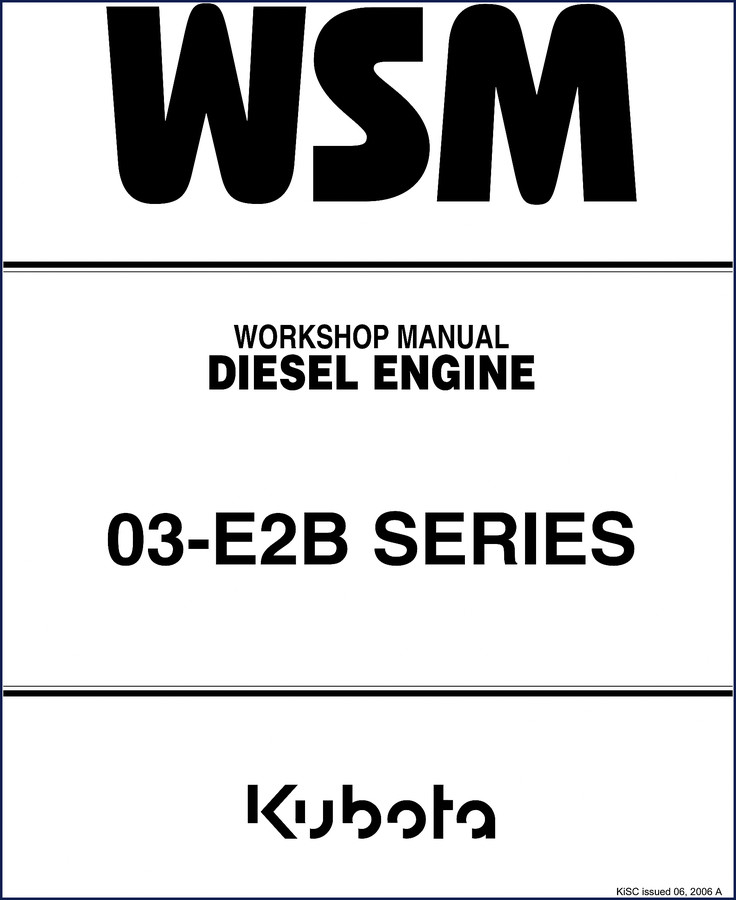Kubota 03-E2B 2006 Workshop Manual cover – factory diesel engine service manual