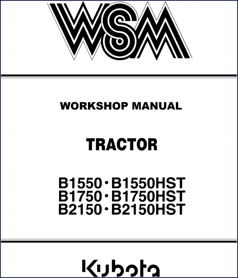 Kubota B1550 B1750 B2150 Workshop Manual 634 pages factory service document cover