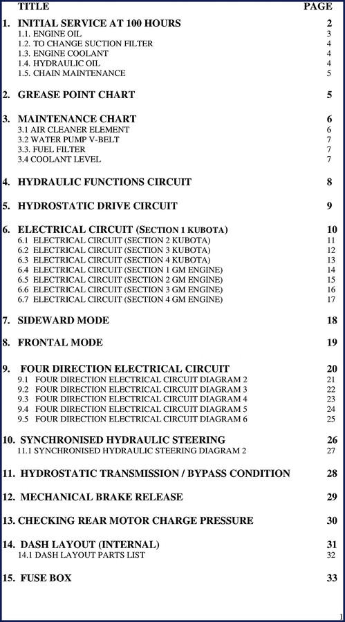 Kubota C5000SL service manual cover showing front loader and torque specifications