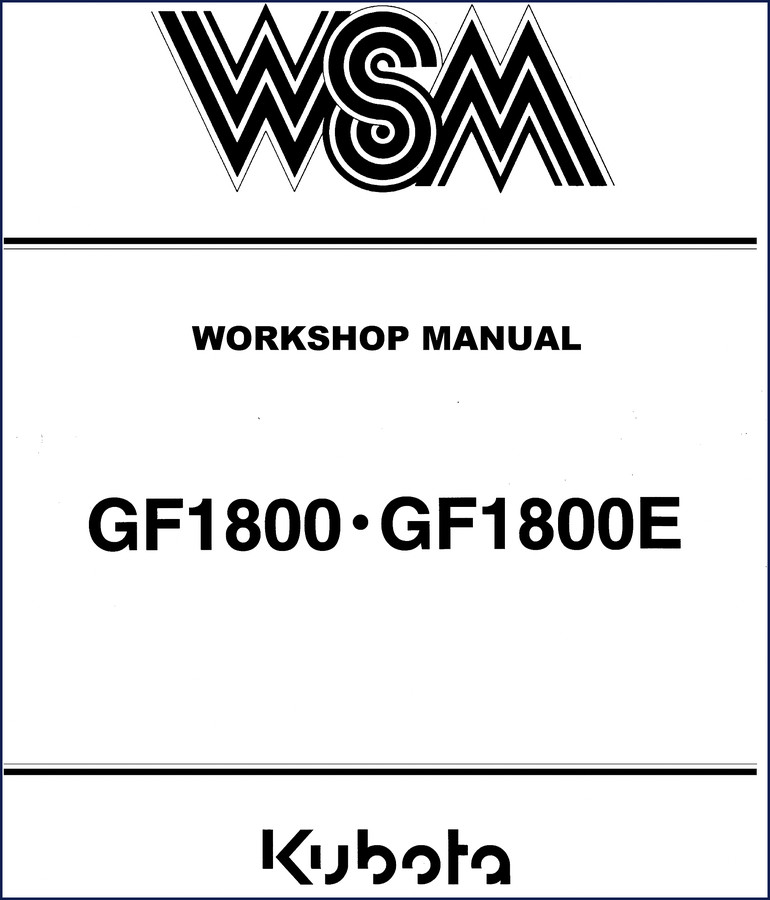 Kubota GF1800/GF1800E Workshop Manual cover, 328-page factory service document