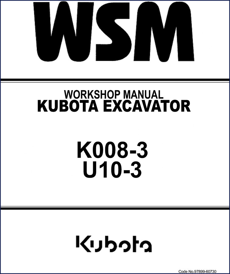 Kubota K008-3 2003 Operators Manual cover