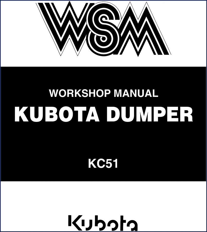 Kubota KC51 workshop manual cover showing dumper with OEM branding