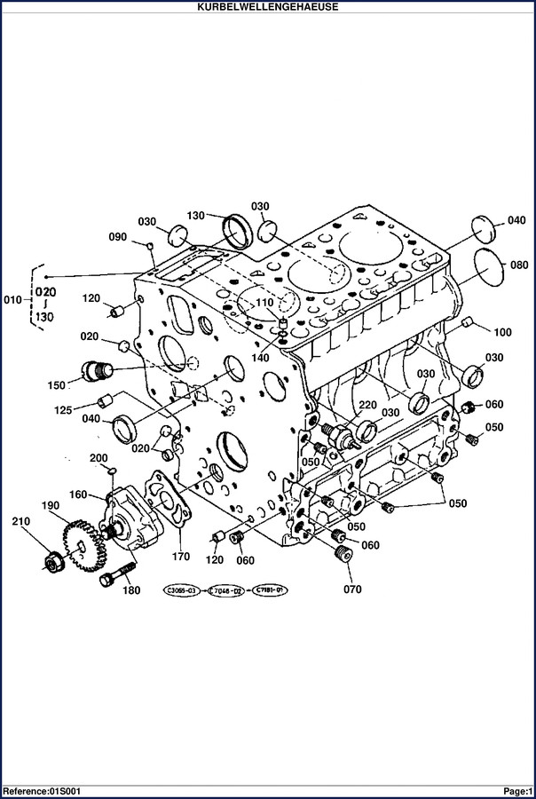 Kubota KH36H Parts Catalog cover page – factory OEM parts breakdown diagram