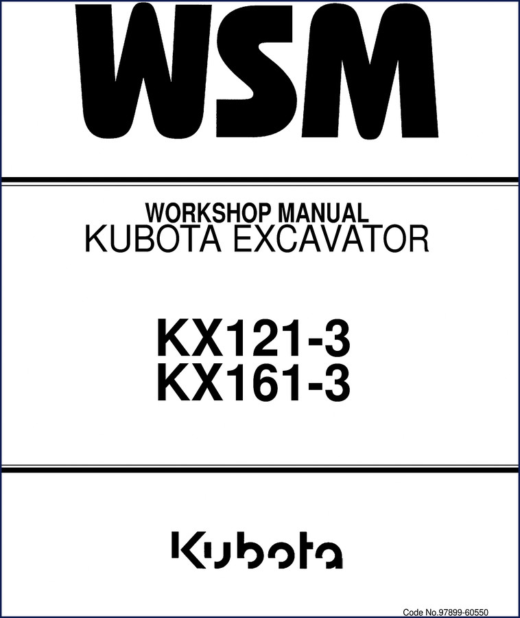 Kubota KX121-3 KX161-3 workshop manual cover showing angle dozer supplement