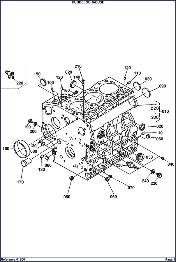 Kubota KX61 Parts Catalog cover showing engine and excavator diagram