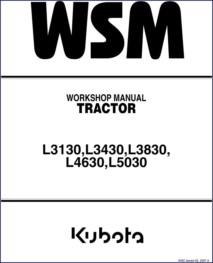Kubota L3130 L3430 L3830 L4630 L5030 2003 Workshop Manual cover image
