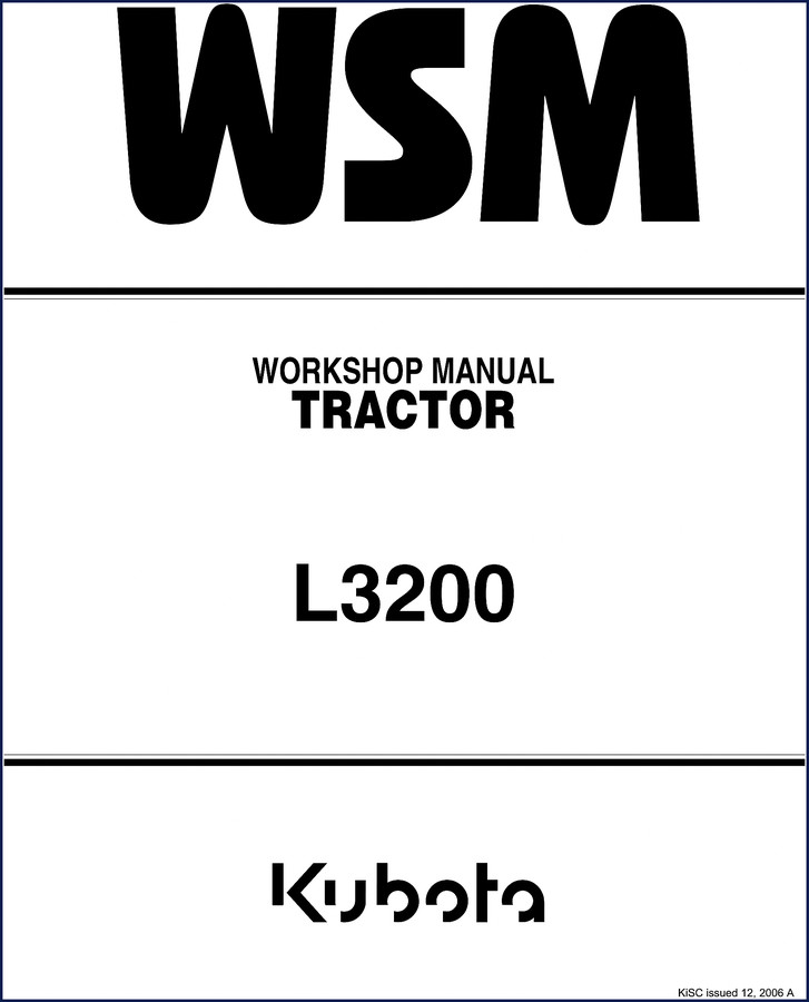 Kubota L3200 L3800 2012 Operators Manual cover