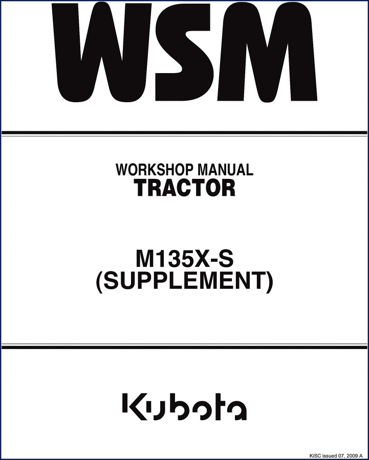 Kubota M135X 2009 Workshop Manual – front cover and sample page of hydraulic circuit diagram