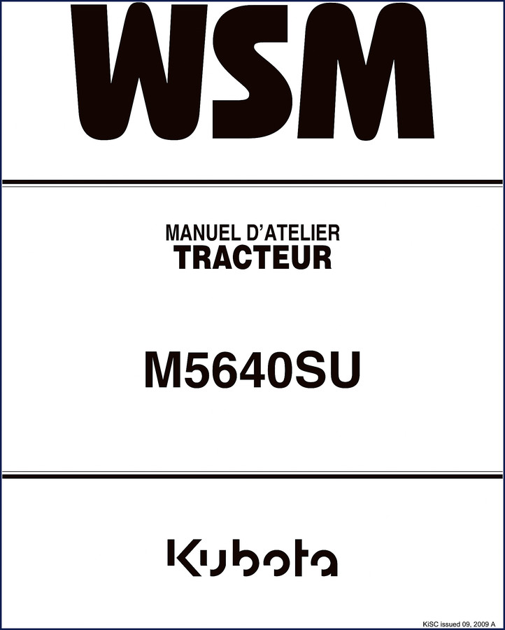 Kubota M5640SU 2009 factory workshop manual cover – 371 pages