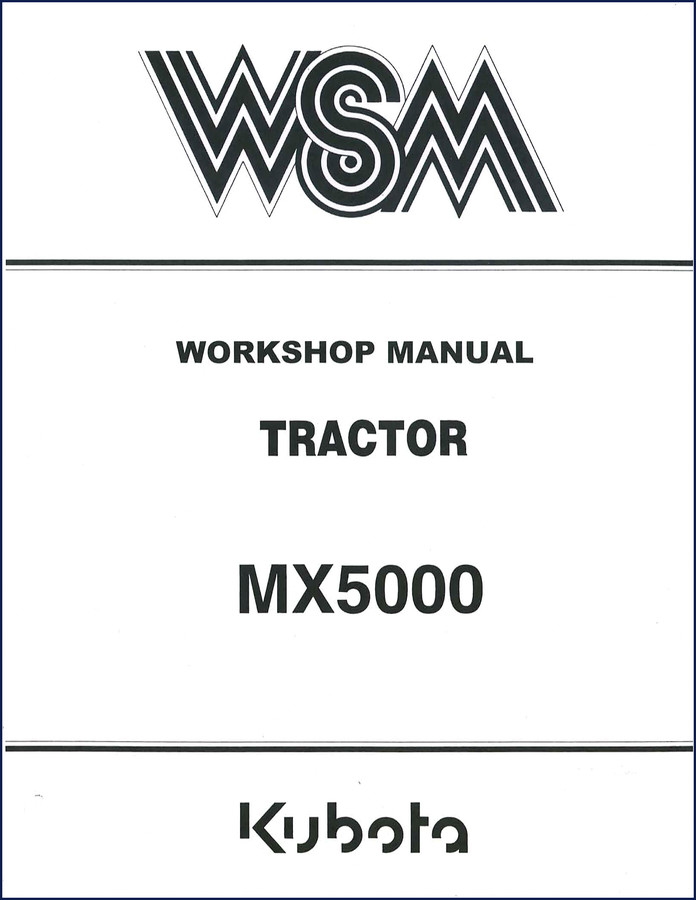 Kubota MX5000 Workshop Manual cover – 311-page factory service document for tractor repair