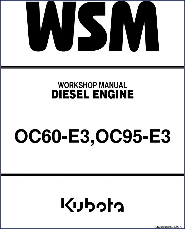Kubota OC60 OC95 2008 Workshop Manual cover