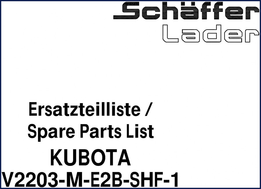 Kubota V2203-M-E2B-SHF-1 Parts Catalog cover – 56-page OEM spare parts list for diesel engine
