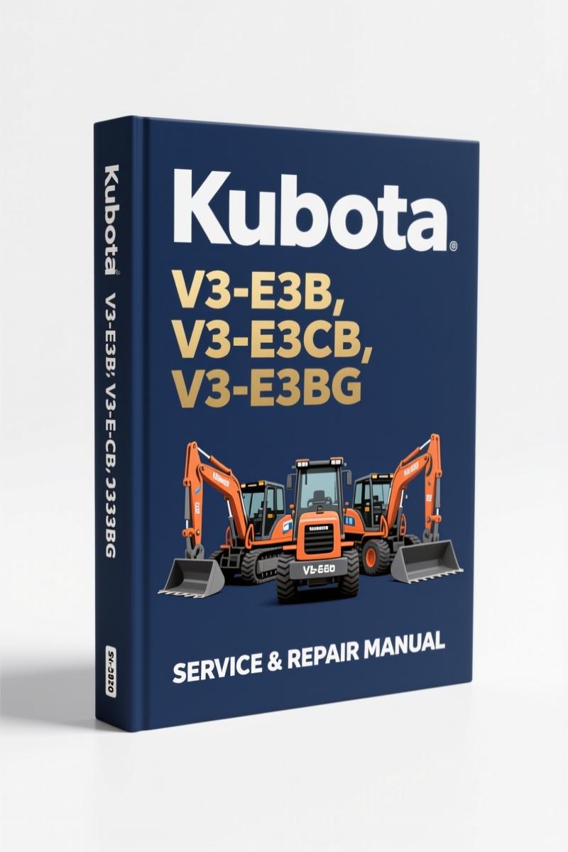Kubota V3-E3B Series Workshop Manual 2008 203 pages factory OEM cover