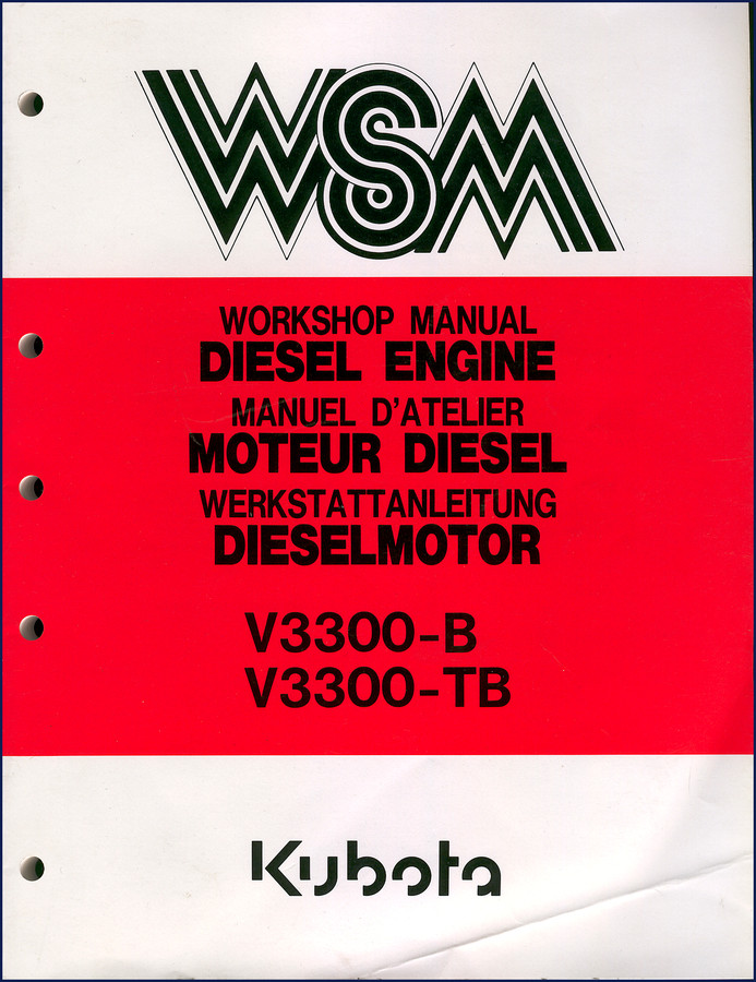 Kubota V3300-B and V3300-TB diesel engine workshop manual cover - factory service repair manual