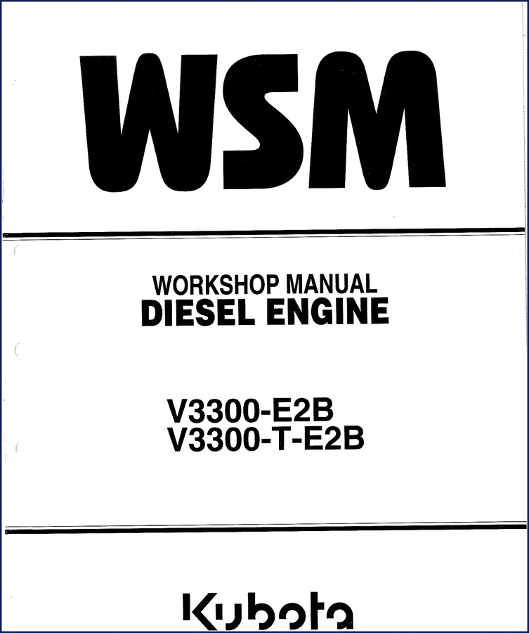 Kubota V3300-E2B workshop manual cover page 152 pages