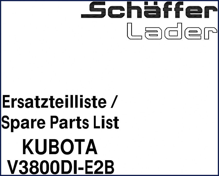 Kubota V3800DI-E2B-EU-Z4 2004 Parts Catalog cover page showing engine and model