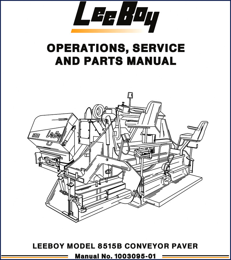 Leeboy 8515B conveyor paver service manual – OEM factory repair document with 320 pages