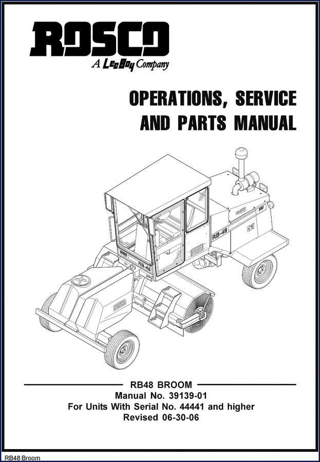 Leeboy RB48 Broom User Manual cover – OEM factory document with 223 pages