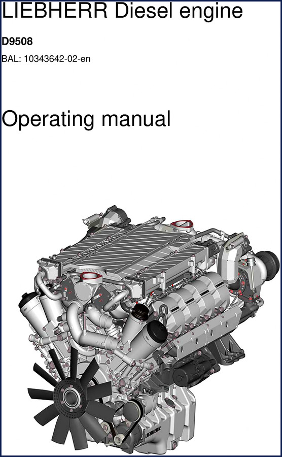 Liebherr D9508 Diesel Engine Operators Manual – Factory OEM documentation cover page