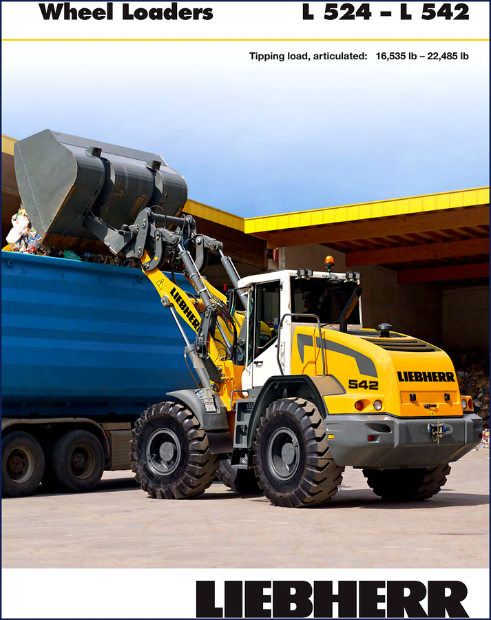Liebherr L 524 L 528 L 538 L 542 Technical Manual cover – OEM factory spec sheet