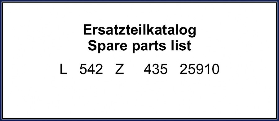 Liebherr L 542 Z 435 25910 2010 Parts Catalog cover – OEM factory spare parts list
