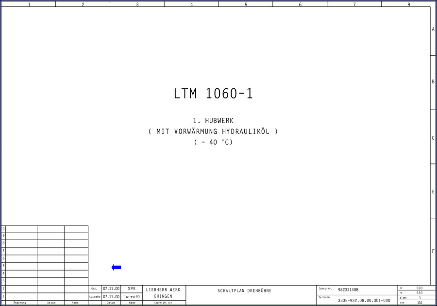 Liebherr LTM 1060-1 2000 Electrical Schematic factory wiring diagram page 1