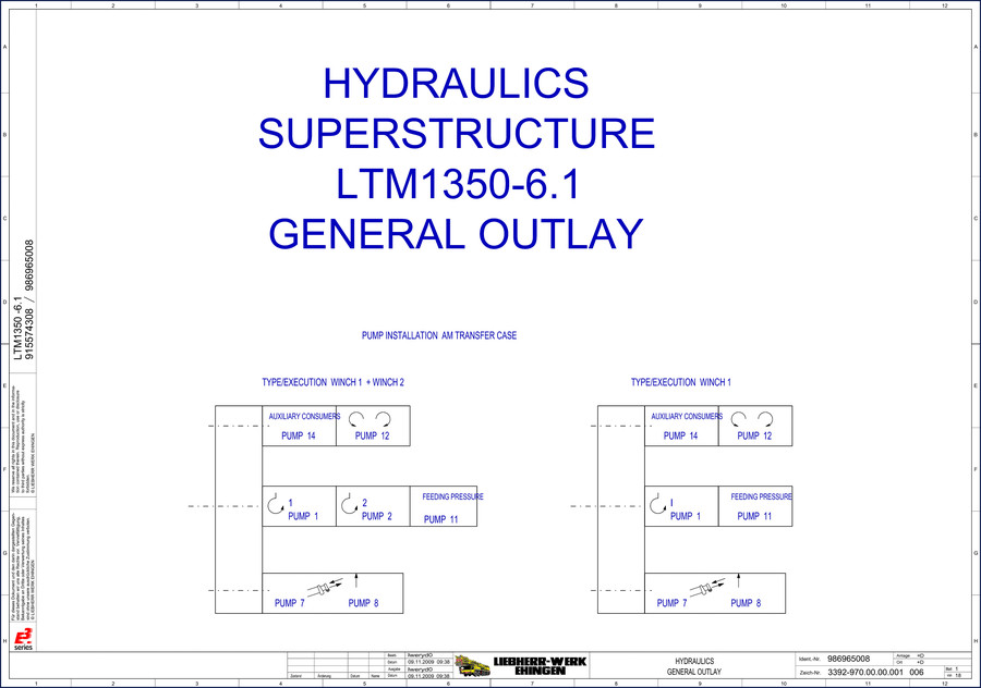 Liebherr LTM1350-6.1 2009 Hydraulic Schematic factory manual cover