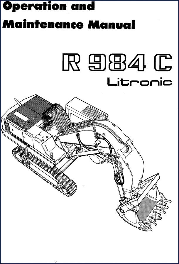 Liebherr R984 C 2008 Service Manual cover showing the excavator and Litronic branding