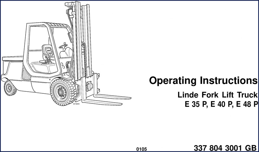 Linde E 35 P, E 40 P, E 48 P Operators Manual cover page