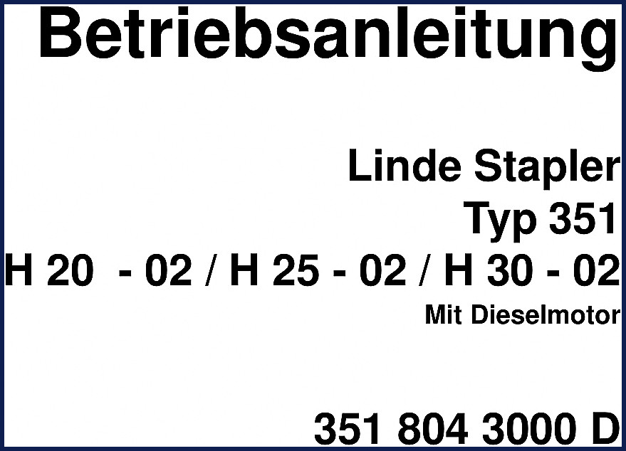Linde H20-02 operators manual 77 pages factory document forklift