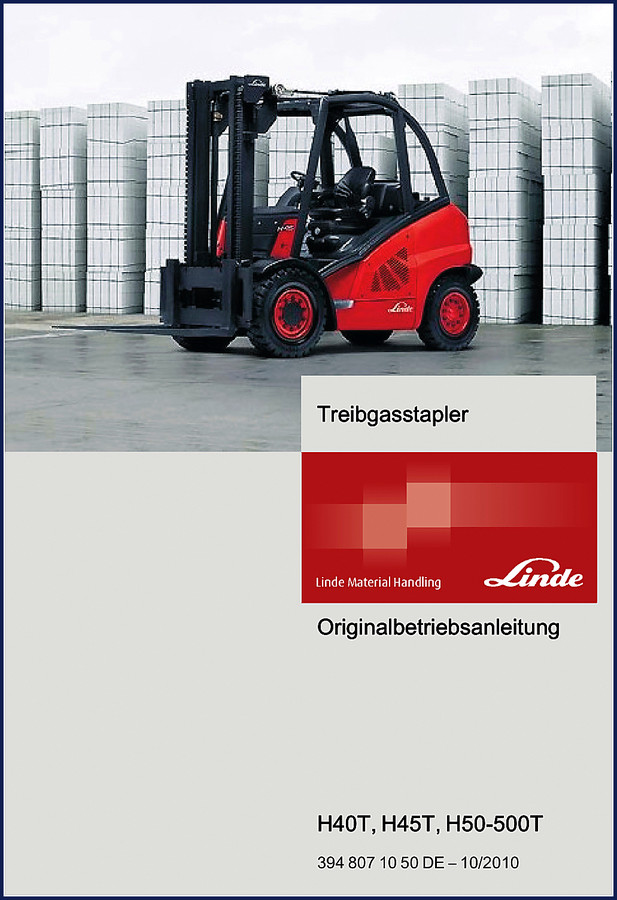 Linde H40T H45T H50-500T 2010 Operators Manual cover page