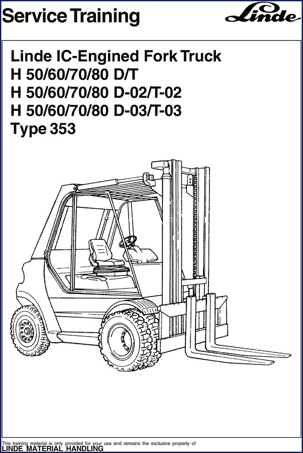 Linde H50 H60 H70 H80 training manual cover – 282 pages factory OEM