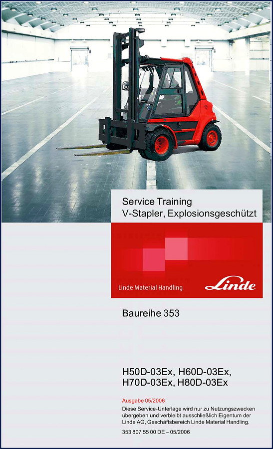 Linde H50D-03Ex H60D-03Ex H70D-03Ex H80D-03Ex 2006 Training Manual cover page