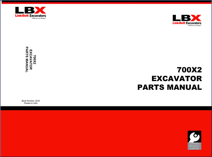 OEM Link-belt 700X2 Parts Catalog – 770 pages factory manual cover