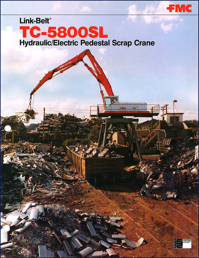 Link-belt TC-5800SL Technical Manual cover – OEM factory document for hydraulic/electric pedestal scrap crane