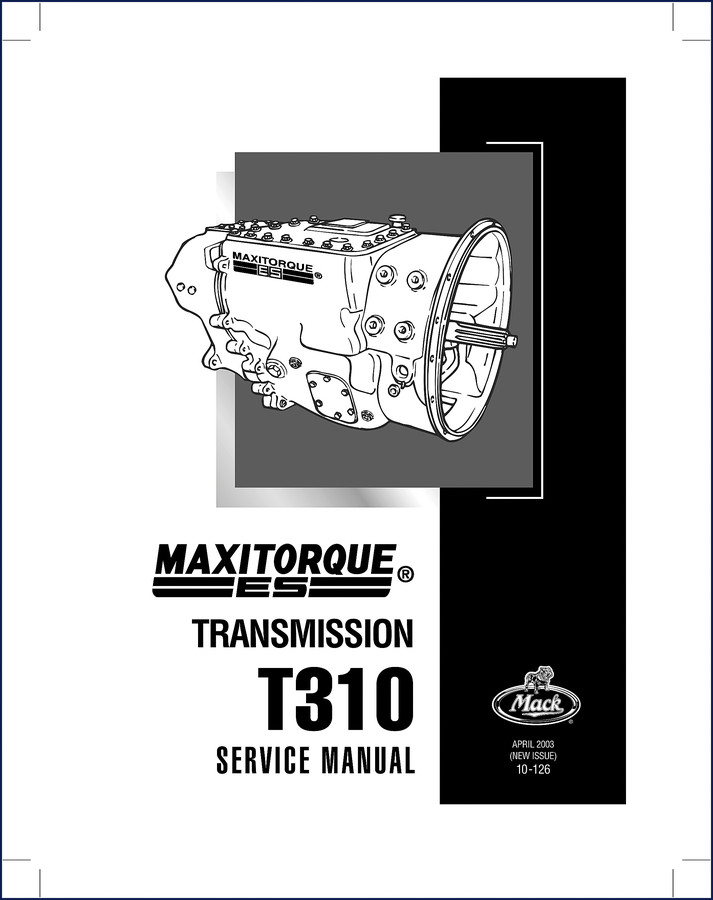 Mack T310 2003 Service Manual – Maxitorque ES Transmission factory OEM cover