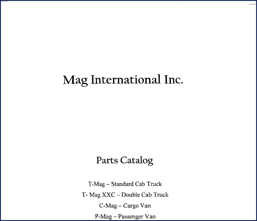 Bomag T-Mag parts catalog 2009 – factory manual cover showing T-Mag truck and C-Mag van
