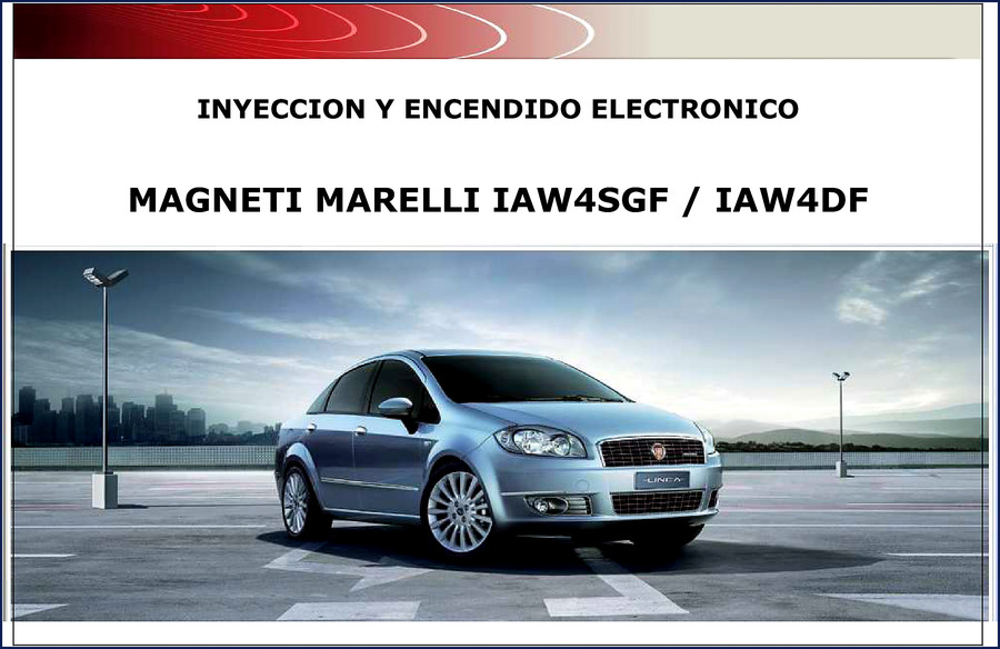 Magneti Marelli LINEA Diagnostics Manual cover showing ECU diagram and sensor layout
